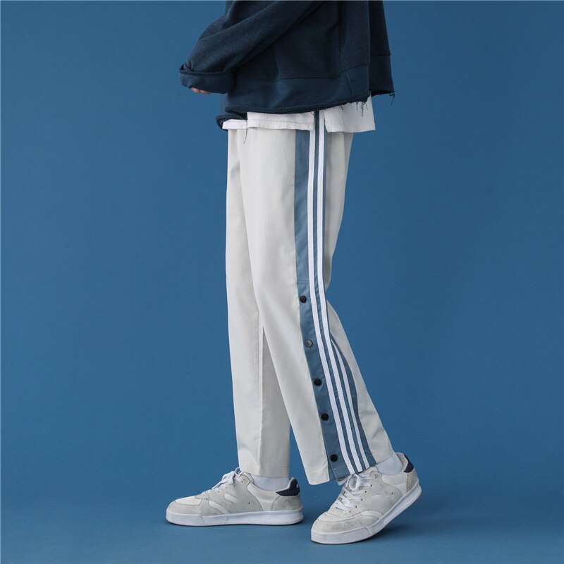 Voguable Fashion Streetwear Joggers Men Sweatpants Breasted Korean High Street Straight Trousers Plus Size Loose Couple Casual Pants voguable