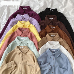 Voguable 2022 Spring New Chic Long Sleeve Women Blouses Tops Single-breasted One Pocket Loose Female Solid Shirts Blusas femme voguable