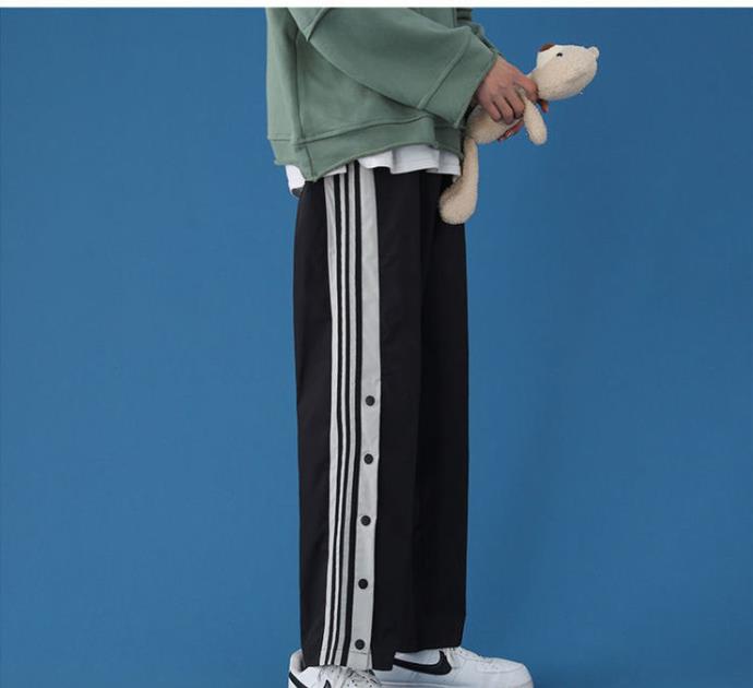 Voguable Fashion Streetwear Joggers Men Sweatpants Breasted Korean High Street Straight Trousers Plus Size Loose Couple Casual Pants voguable
