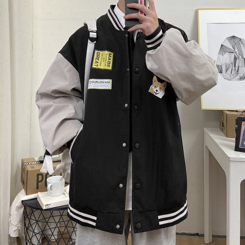 Voguable Men's Jacket Autumn Men's Sweatshirt Men's Coat Jackets Man Baseball College Jacket Spliced Korean Streetwear Hip Hop voguable