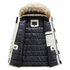 Mens Winter Jacket warm Thick Cotton Multi-pocket Hooded Jacket Male casual Fur Trim Coat men's Down jacket coat Plus size M-6XL voguable