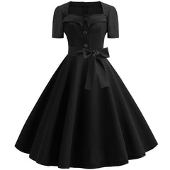 Voguable  Women Summer Dress Elegant Retro Vintage 50s 60s Robe Rockabilly Swing Pinup Dresses Casual Plus Size Red Party Vestidos voguable