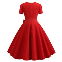 Voguable  Women Summer Dress Elegant Retro Vintage 50s 60s Robe Rockabilly Swing Pinup Dresses Casual Plus Size Red Party Vestidos voguable