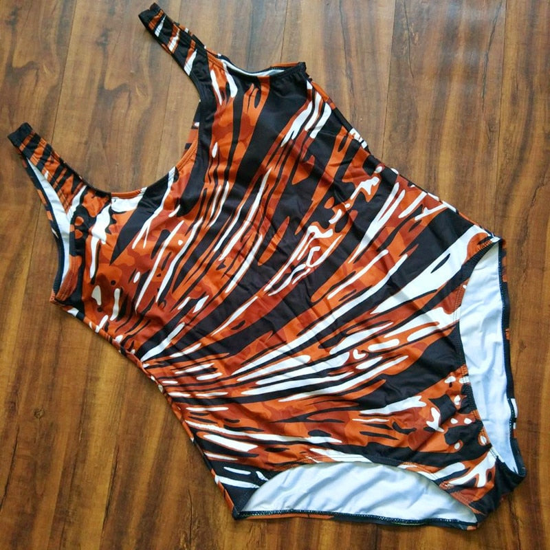 Voguable  Swim Suits Large Printed Push Up One-piece Suit Plus Size Swimsuit Monokini May Swimwear 2020 New Female Beach Big Sizes Trikini voguable