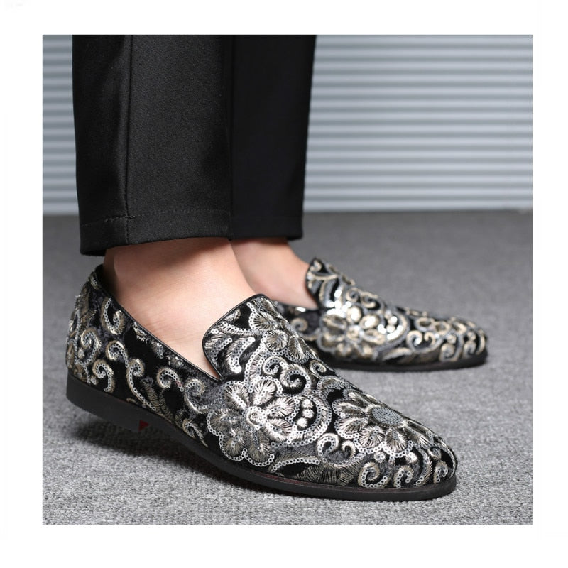 New Men Loafers Men Casual Shoes Handmade Fashion Comfortable Sequin Men Payty Shoes Male Shoes For Men With Free Shipping voguable