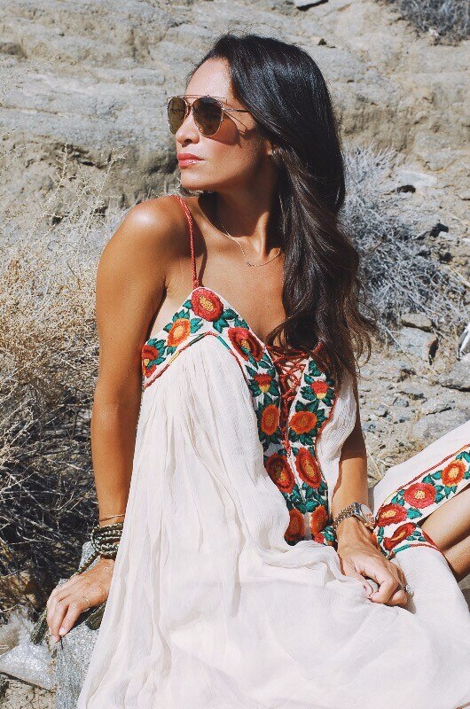 Boho Inspired Summer Dresses Strapless floral embroidery sexy White maxi Dress long women Dresses hippie chic Vestido Robes voguable