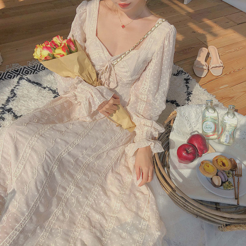 Voguable  Vintage Fairy Dress Women Elegant Designer Chiffon Dress Long Sleeve French Party Midi Dress Casual Women's Clothing Autumn 2022 voguable