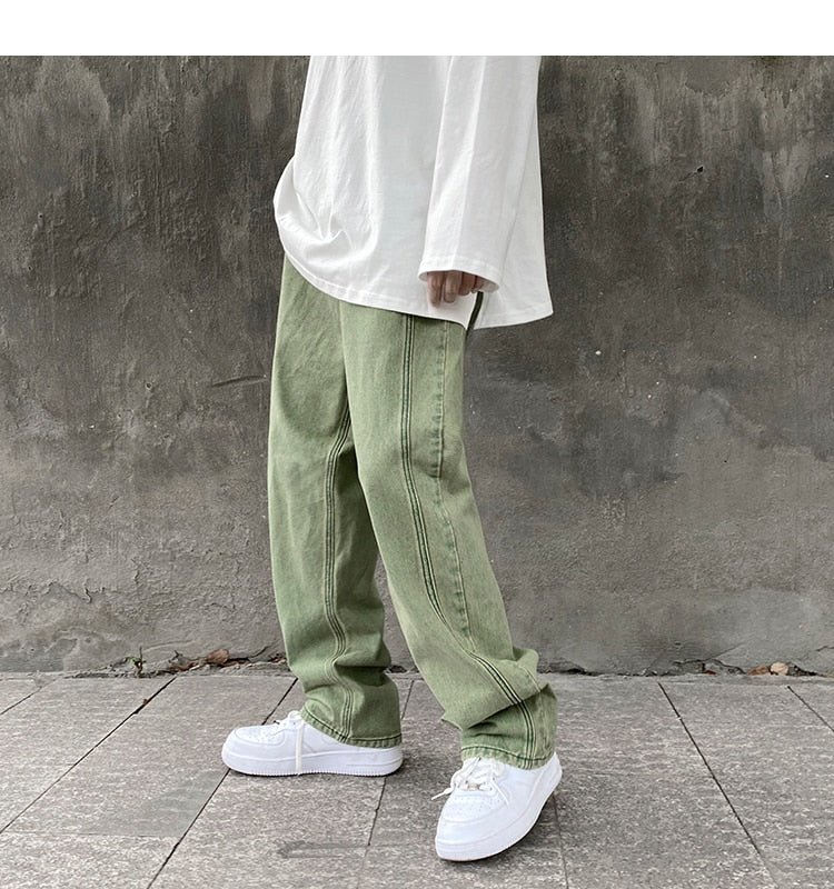 Voguable Men Korean Fashions Purple Jeans Pants Japanese Streetwear Denim Baggy Wide Leg Loose Trousers Plus Size 3XL voguable
