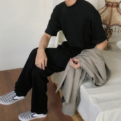 Men's wear  summer fashion Solid Color Turtleneck Short Sleeve Tee for men and women korean style casual tops voguable