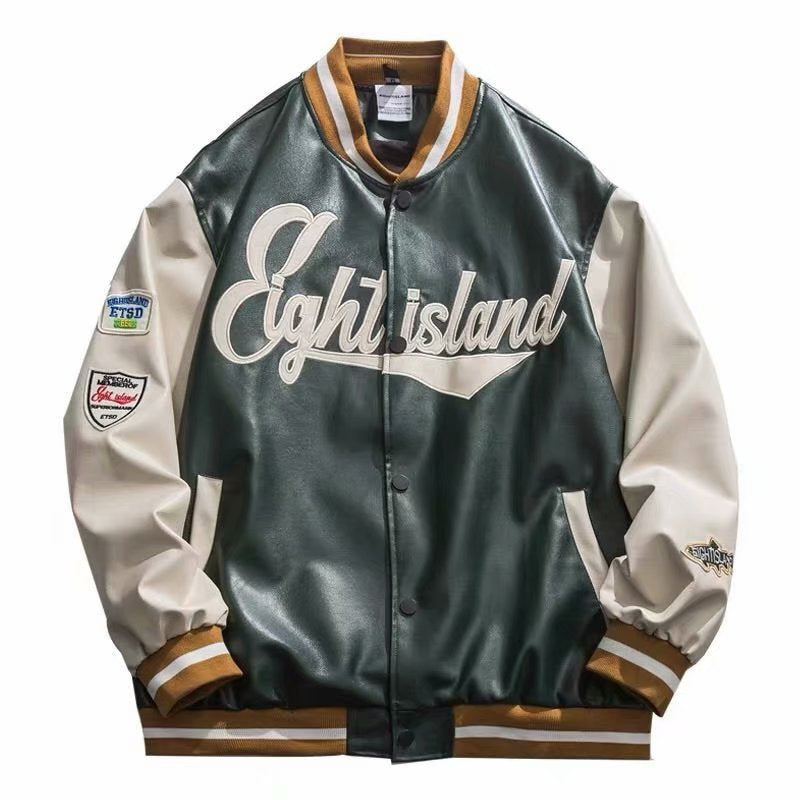 Voguable Men's Leather Jacket Coat Baseball Varsity Jacket Men Sweatshirts Men's Tracksuit Outerwear Korean Streetwear Hip Hop voguable