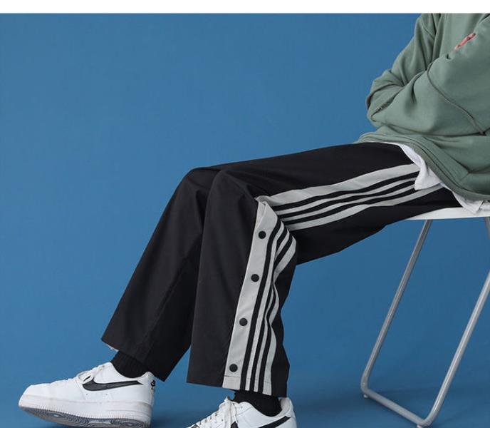 Voguable Fashion Streetwear Joggers Men Sweatpants Breasted Korean High Street Straight Trousers Plus Size Loose Couple Casual Pants voguable