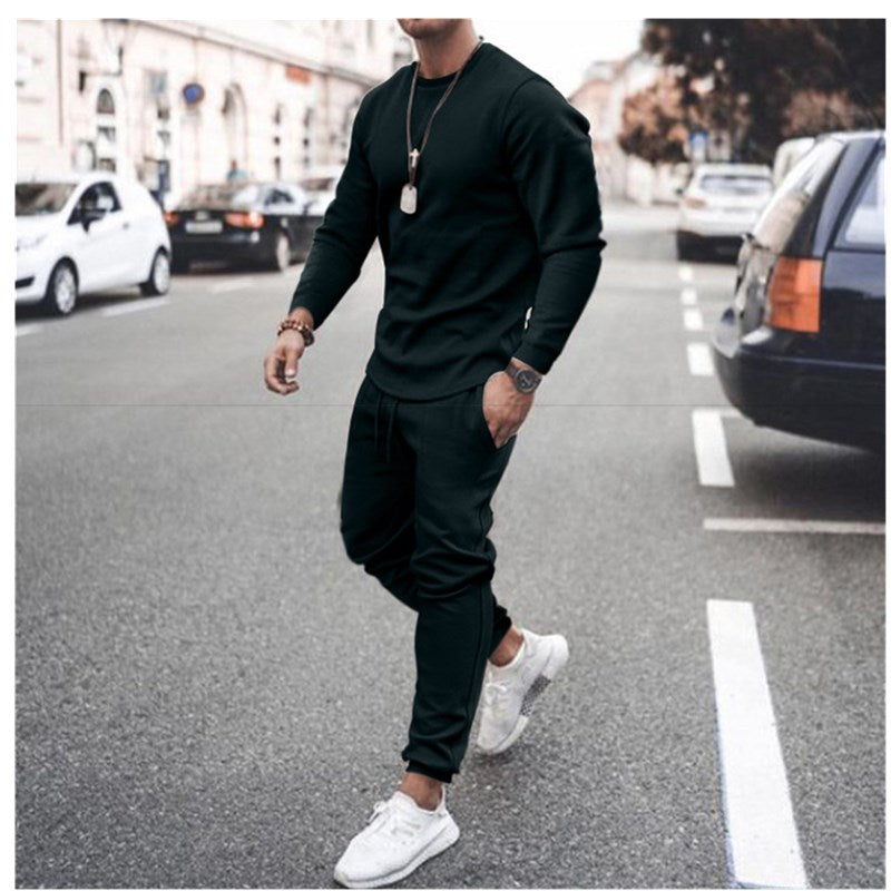 Voguable Sets Tracksuit Men Autumn Winter Sets 2 Piece Long Sleeved Sportswear Pullover Tracksuit Men Casual Jogger Sweat Suits voguable