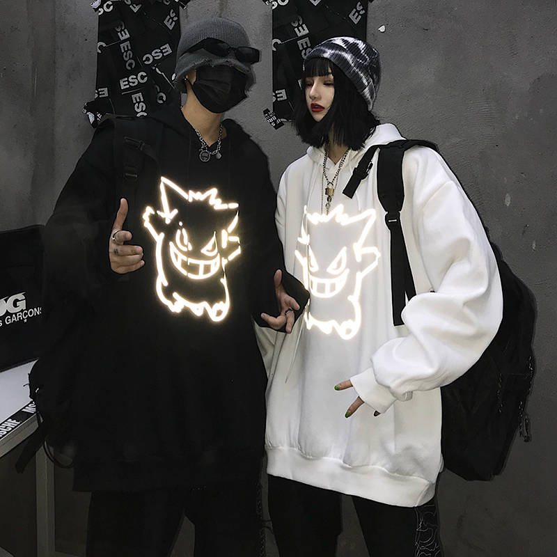 Voguable Autumn Winter Fleece Hoodies Fashion Long Sleeves Devil Sweatshirt Cool  Loose Hip Hop Streetwear Clothing for Men Women Hoodie voguable