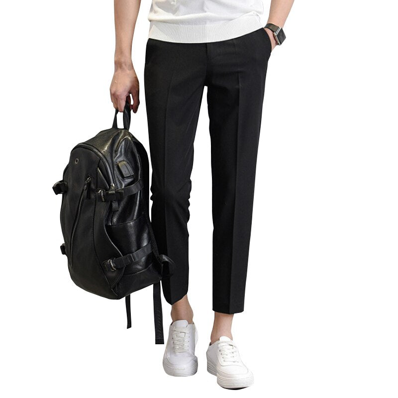 Voguable 2022 New Thin Casual Pants Korea Style Straight Slim Suit Bottoms 3 Colors Classic Fashion Business Leisure Solid Color Trousers voguable