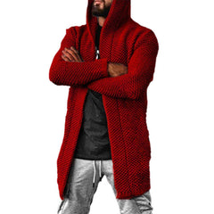 voguable Long Sleeve Cardigan Men Sweater Autumn Winter Solid Color Thicken Warm Men Knitted Cardigan Outerwear voguable
