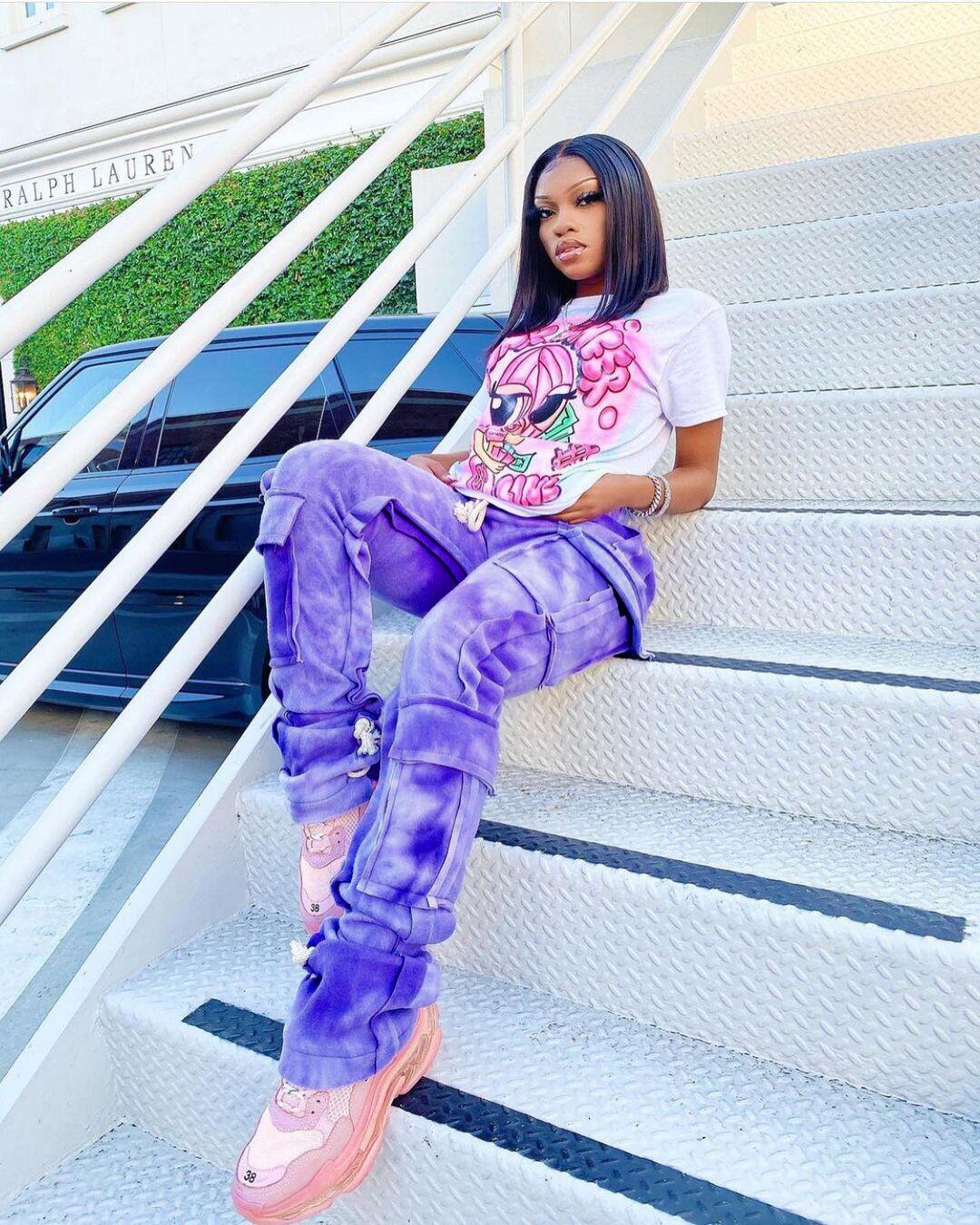 Multi Pocket Drawstring Stacked Sweatpants Street Style Tie Dye Cargo Pants Y2k Clothes Women 2021 Trousers voguable