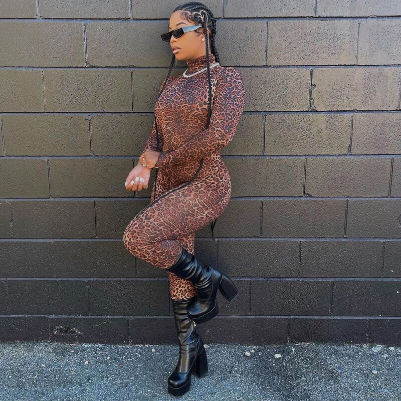 Voguable spring outfits 2022 Long Sleeve Solid Turtleneck Skinny Bodycon Jumpsuit Autumn Winter Women Fashion Streetwear Casual Romper voguable
