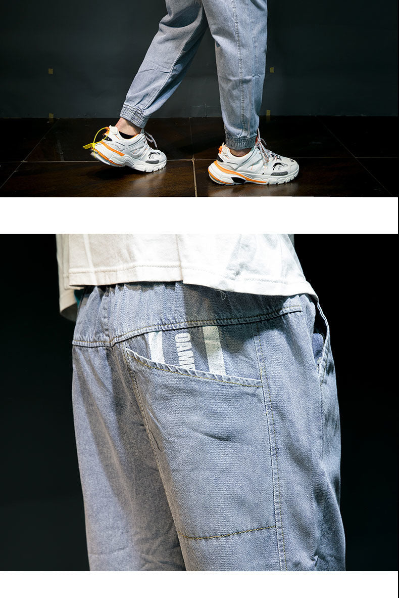 Voguable Hip Hop Streetwear Harem Jeans Pants Men Loose Joggers Denim Casual Sweatpants Korea Ankle length Trousers voguable