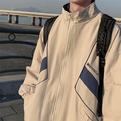 Voguable Spring Autumn Workwear Jacket Men's Casual All-match Trend Handsome Loose Trend Hong Kong Style Japan Harajuku Varsity Jacket voguable