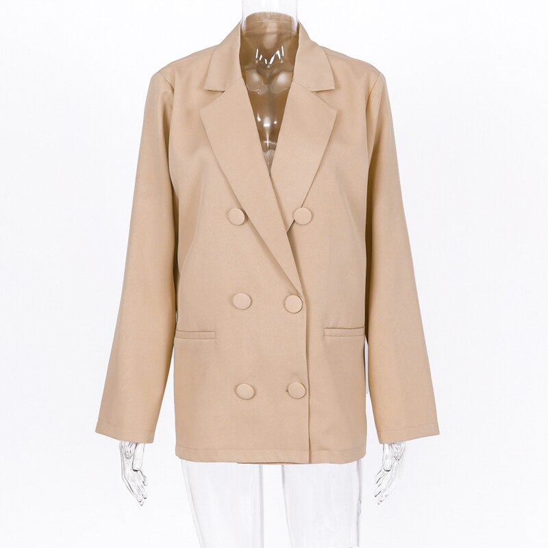 Voguable  long sleeve pure oversize coat blazer autumn winter women streetwear outfits windbreaker female tops voguable