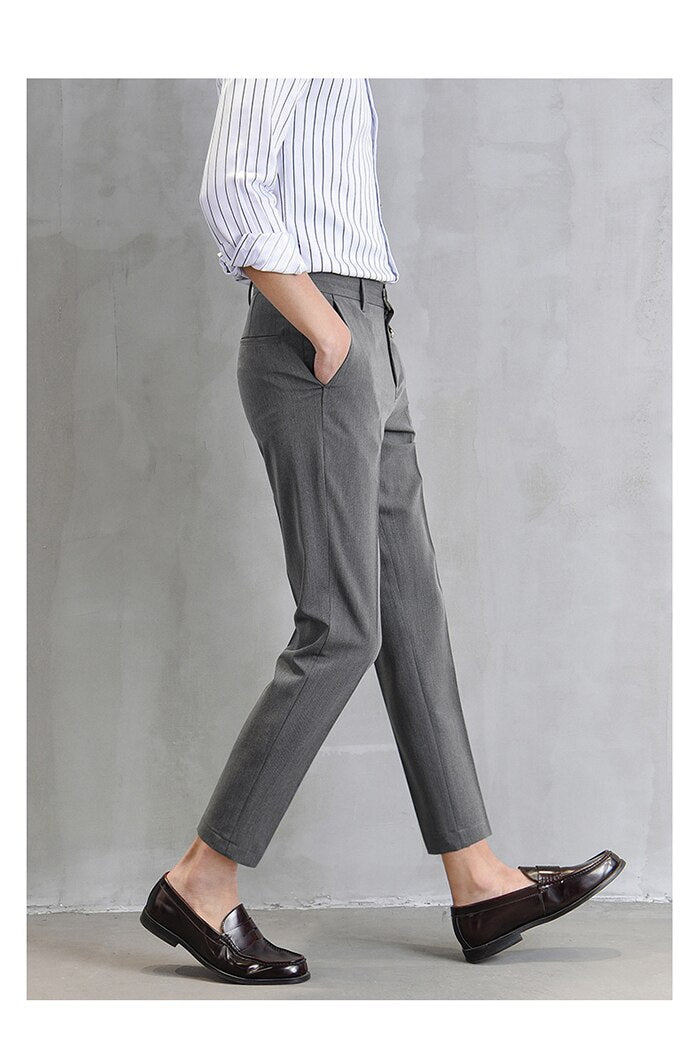 Voguable 2022 New Thin Casual Pants Korea Style Straight Slim Suit Bottoms 3 Colors Classic Fashion Business Leisure Solid Color Trousers voguable