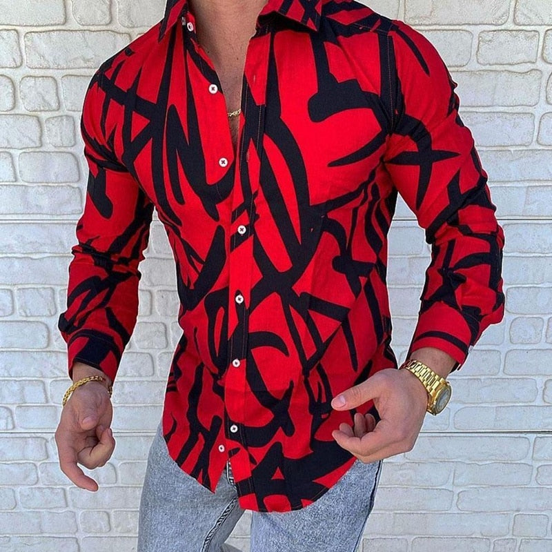 Voguable Men 2022 Spring New Skull Print Shirt Men Fashion Trend Personality Casual Rhinestones Slim Long Sleeve Dress Shirt Men voguable