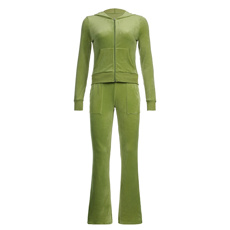 Voguable  Casual Velvet Crop Top Winter Jacket Women Green Pink Zip Up Hoodies Coats Ladies Fashion Skinny Overcoat Streetwear voguable