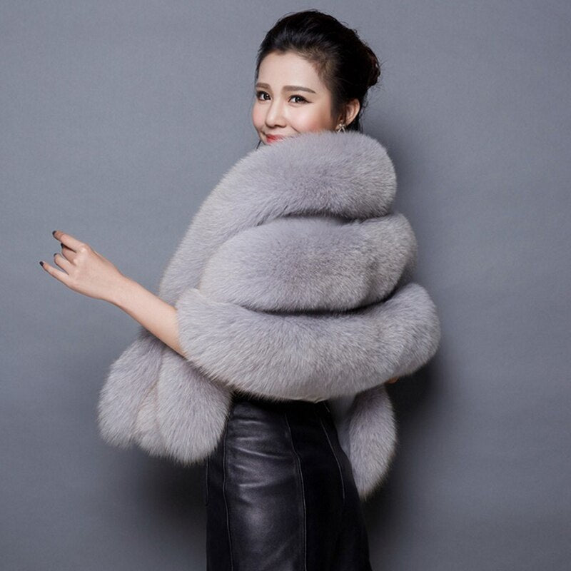 Wedding Bolero Winter Bridal Shrug Faux Fur Shawls Women Wraps Jacket Party Coat Shawl White Cape Faux Fur Coat Fur Robe voguable