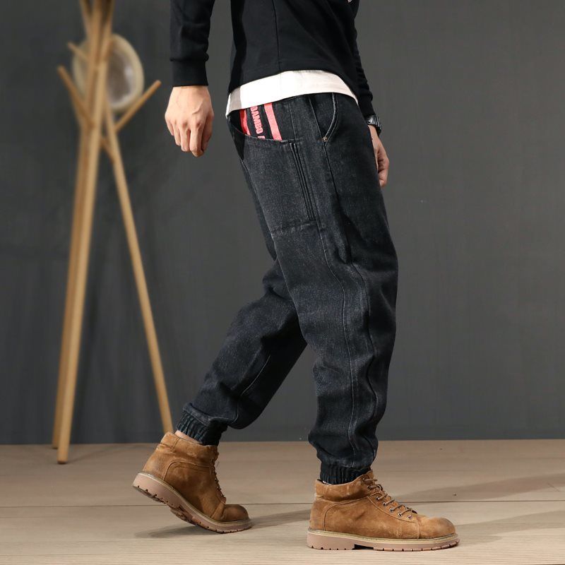 Voguable Hip Hop Streetwear Harem Jeans Pants Men Loose Joggers Denim Casual Sweatpants Korea Ankle length Trousers voguable