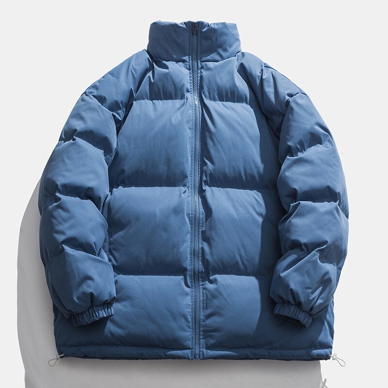 Voguable Mens Parker Coat Trend All-match Couple Style Coats Simple and Comfortable Jacket Pure Color Warm Youth Casual Thicken Men Coats voguable