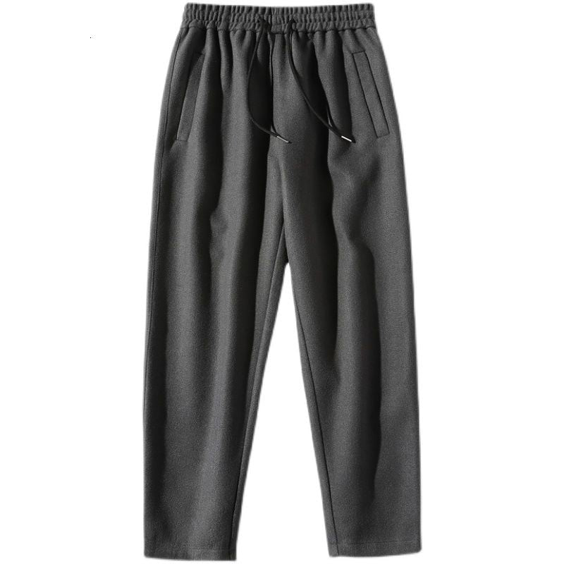 Voguable  Autumn Winter Woolen Men's Harem Pants 2022 Harajuku Thicken Man Casual Straight Pants  Elastic Waist Male Trousers voguable