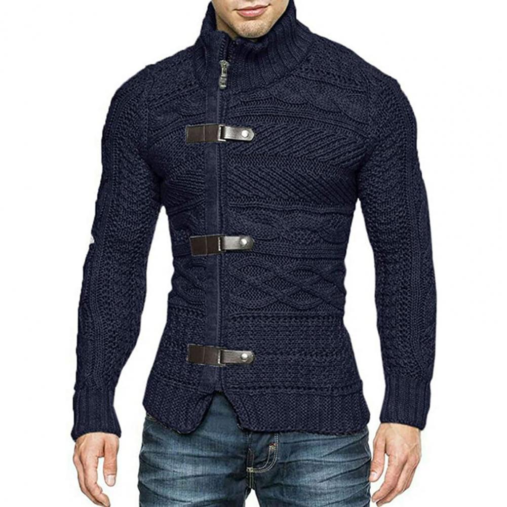 Men's Sweaters Stretchy Stylish Acrylic Fiber Loose Sweater Coat Causal-Solid Color Slim Fit Turtleneck Pullovers Sweater voguable
