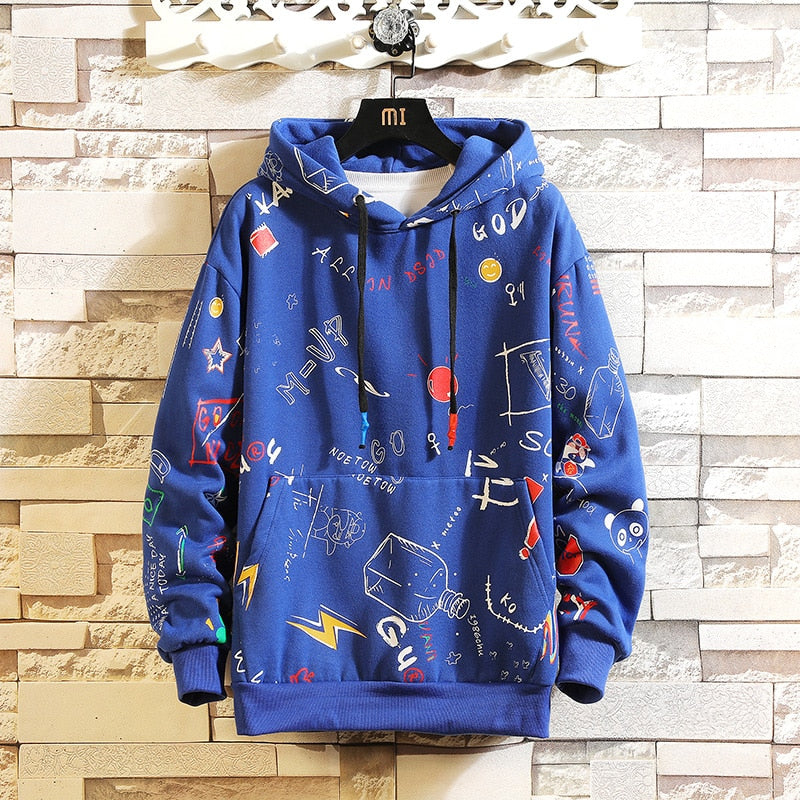 Voguable 2022 Autumn Spring Black Patchwork Hoodies MEN'S Sweatshirts Hiphop Punk Streetwear Casual Pullover voguable