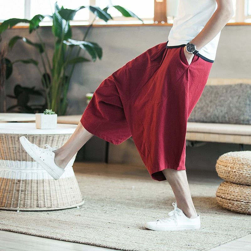Men Harajuku Harem Pants Mens Summer Cotton Linen Joggers Pants Male Vintage Chinese Style Sweatpants Fashions voguable