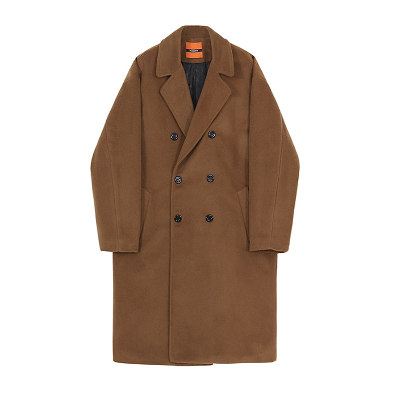 Autumn Winter Medium Length Coat Thickened Fashionable Woolen Coat Korean Loose Casual Double Breasted Clothes 9Y4774 voguable