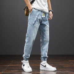 Voguable 2021 Spring Summer Ankle-Length Baggy Jeans Men Streetwear Jogger Jeans Denim Harem Pants Plus Size 6XL 7XL 8XL voguable