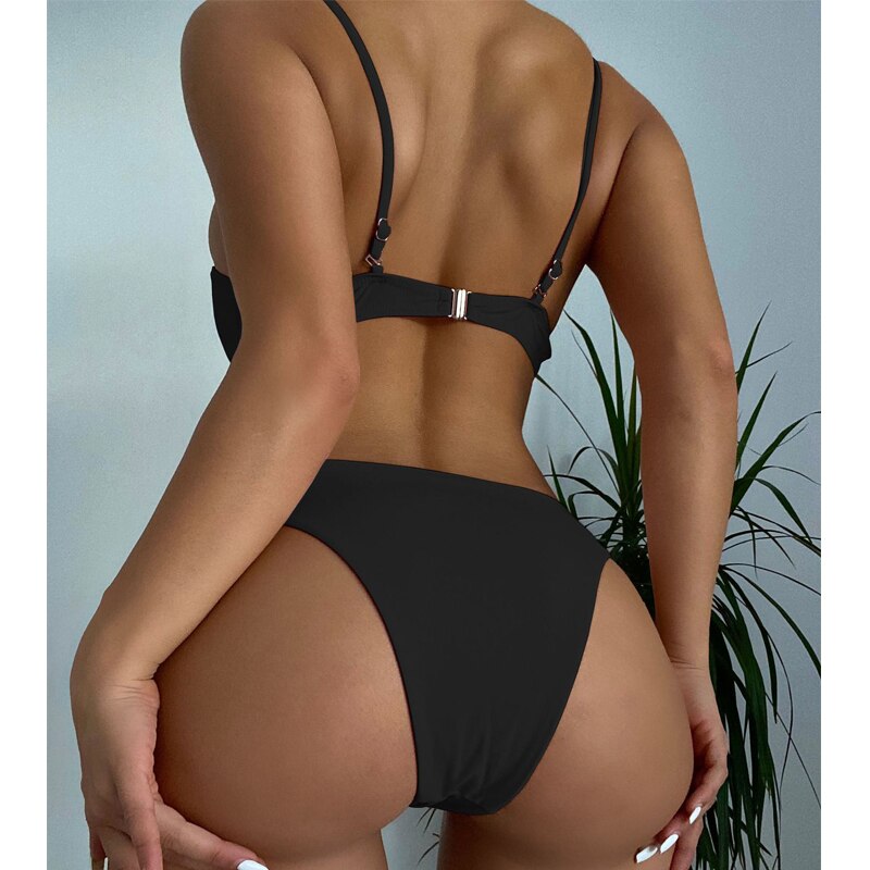 Voguable 2022 Backless one piece swimsuit Solid swimwear female Sexy monokini Push up bodysuit Underwired bathing suit biquini voguable