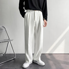 Voguable  Men Suit Pants Solid Full Baggy Casual Wide Leg Trousers for Men Khaki Black White Japanese Style Streetwear Oversize Pants Man voguable