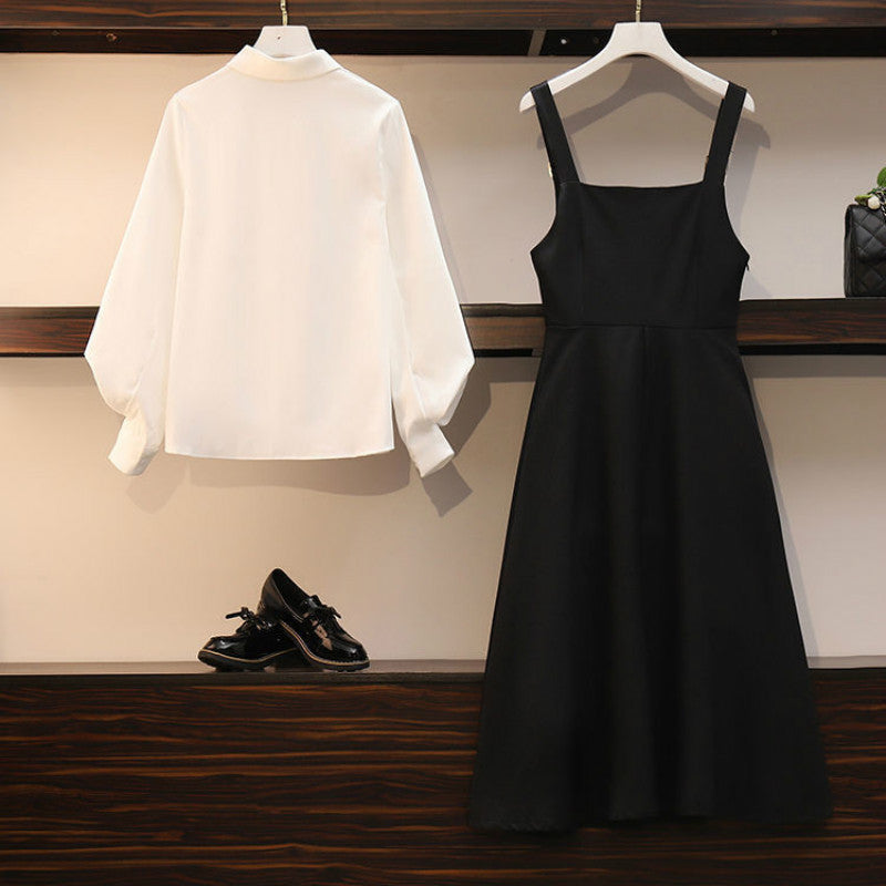 Voguable  Dress Sets Women Plus Size 4XL Chic Fashion Elegant Office Lady Outfits 2 Piece Korean Fall Basic Simple Female Shirts Vestido voguable