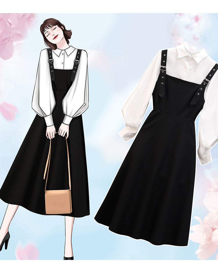 Voguable  Dress Sets Women Plus Size 4XL Chic Fashion Elegant Office Lady Outfits 2 Piece Korean Fall Basic Simple Female Shirts Vestido voguable