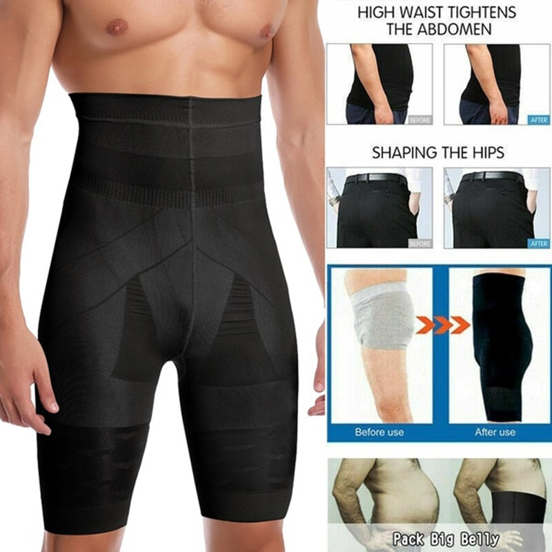 Voguable   Men Slimming Body Shaper Waist Trainer High Waist Shaper Control Panties Compression Underwear Abdomen Belly Shaper Shorts voguable