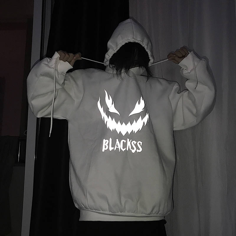Voguable Autumn Winter Fleece Hoodies Fashion Long Sleeves Devil Sweatshirt Cool  Loose Hip Hop Streetwear Clothing for Men Women Hoodie voguable