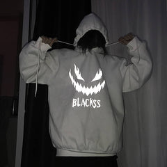 Voguable Autumn Winter Fleece Hoodies Fashion Long Sleeves Devil Sweatshirt Cool  Loose Hip Hop Streetwear Clothing for Men Women Hoodie voguable