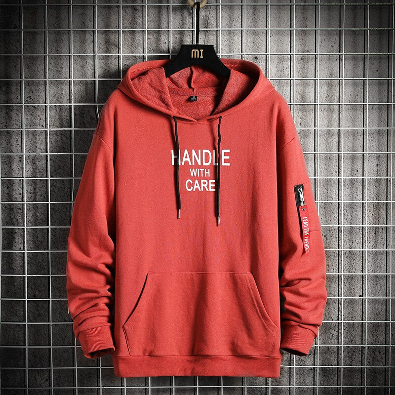 Men Hoodies Autumn Fleece Solid Oversized Sweatshirts Hip Hop Japanese Streetwear Harajuku Casual Black Hoodie Men voguable