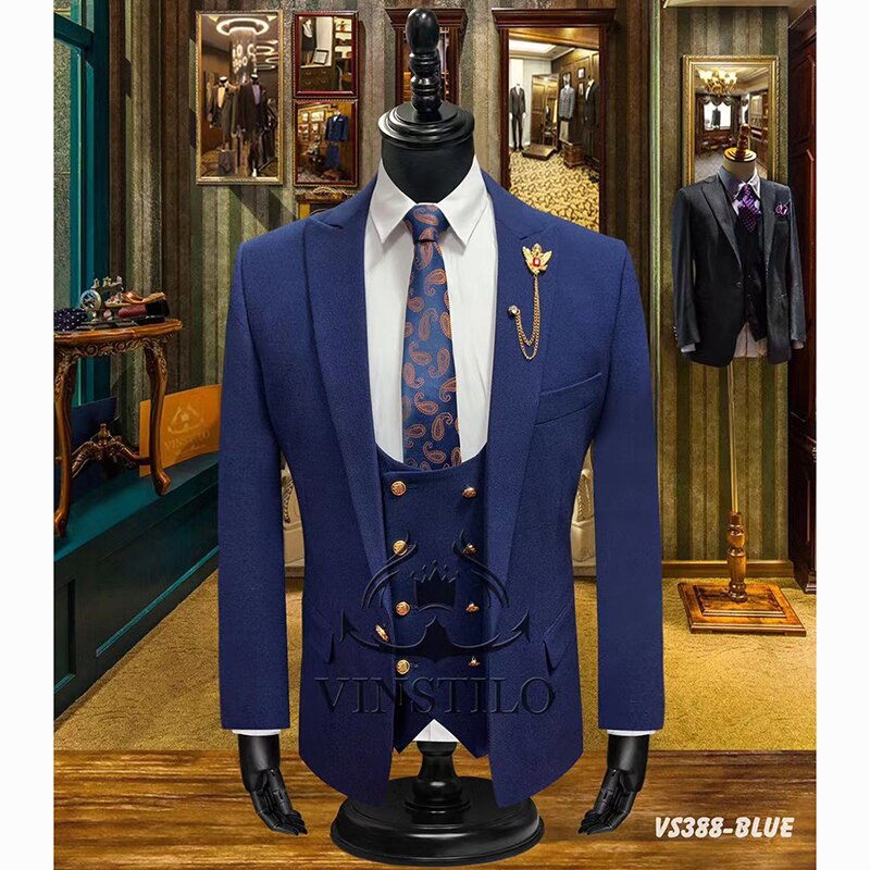 Gro Suit Voguable Newest Men Suits 3 Piece Set Best Suit for Wedding Tuxedo Gro ...