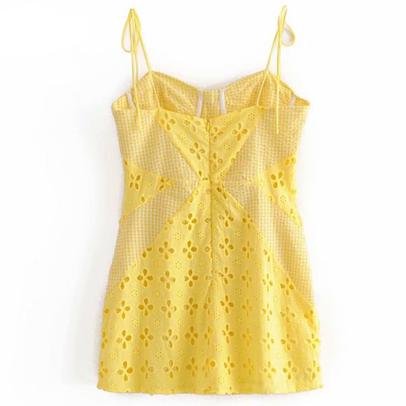 Jean Dress ZAFUL Women's Spaghetti Strap Ditsy Floral Mini Dress V