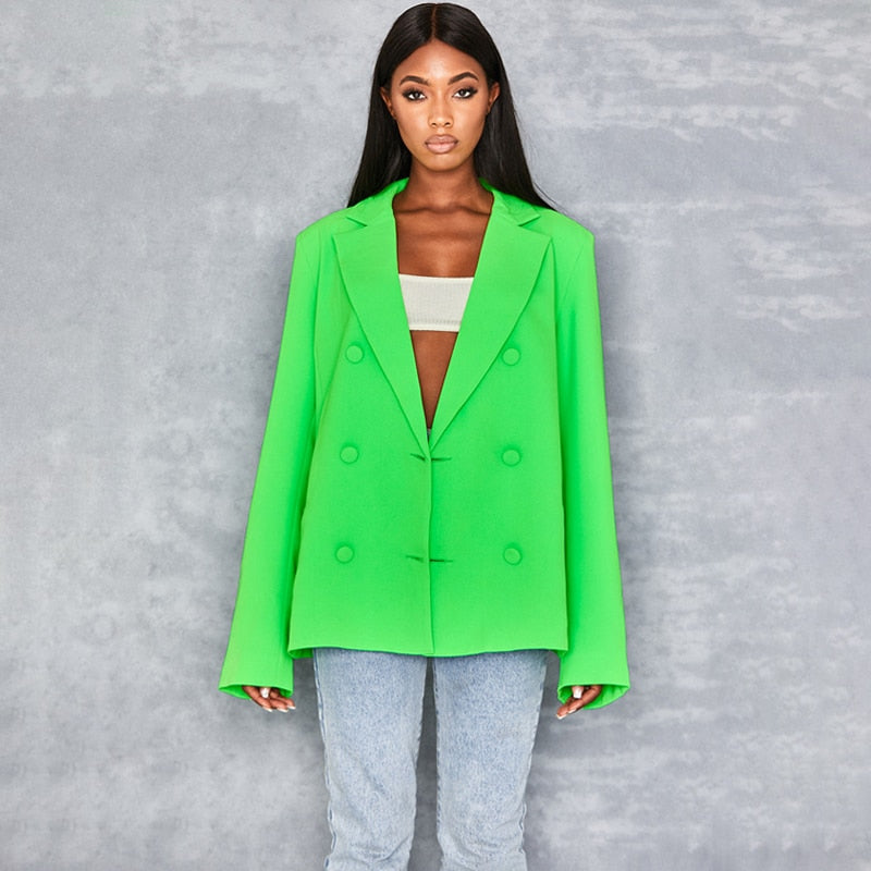 Voguable  long sleeve pure oversize coat blazer autumn winter women streetwear outfits windbreaker female tops voguable