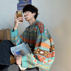 Voguable  New Sweater Men Winter Clothes Thicker Korean Warm Streetwear Mens Sweaters and Pullovers Harajuku Printed voguable