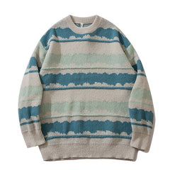 Voguable Harajuku vintage jumper striped ugly sweater streetwear pullover men oversized hip hop punk knitwear video grandpa sweater voguable