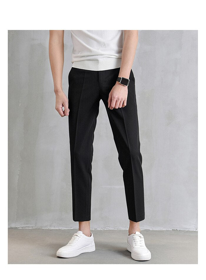 Voguable 2022 New Thin Casual Pants Korea Style Straight Slim Suit Bottoms 3 Colors Classic Fashion Business Leisure Solid Color Trousers voguable